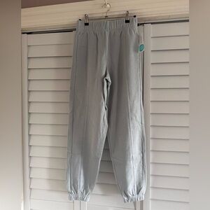 NWT RHONE Pale Blue Gray Elastic-Waist Pull-On Pants